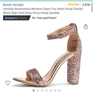 Rose gold glitter heels